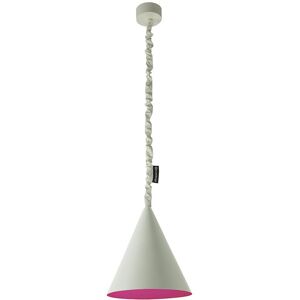 IN-ES.ARTDESIGN lampe a suspension JAZZ S CEMENTO (Interieur magenta - Peinture effet beton et nebulite)