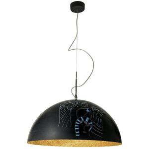 IN-ES.ARTDESIGN lampe a suspension MEZZA LUNA 1 LAVAGNA (Interieur or - Resine effet tableau blanc et nebulite)