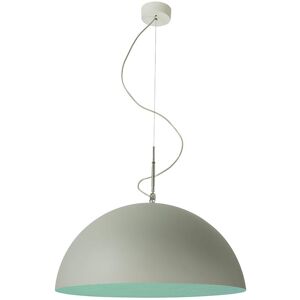 IN-ES.ARTDESIGN lampe a suspension MEZZA LUNA 1 CEMENTO (Interieur turquoise - Peinture effet beton et nebulite)