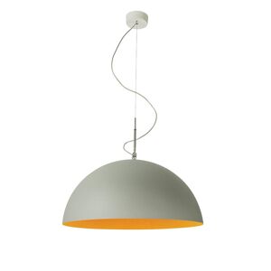 IN-ES.ARTDESIGN lampe a suspension MEZZA LUNA 1 CEMENTO (Interieur orange - Peinture effet beton et nebulite)