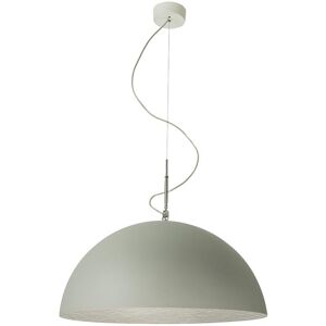 IN-ES.ARTDESIGN lampe a suspension MEZZA LUNA 1 CEMENTO (Interieur argent - Peinture effet beton et nebulite)