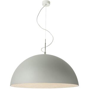 IN-ES.ARTDESIGN lampe a suspension MEZZA LUNA 2 CEMENTO (Interieur blanc - Peinture effet beton et nebulite)