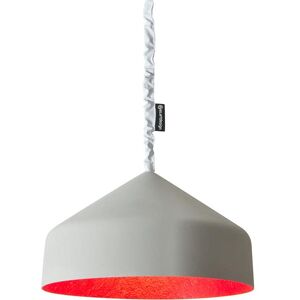 IN-ES.ARTDESIGN lampe a suspension CYRCUS CEMENTO (Interieur rouge - Peinture effet beton et nebulite)