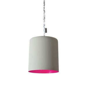 IN-ES.ARTDESIGN lampe a suspension BIN CEMENTO (Interieur magenta - Peinture effet beton et nebulite)
