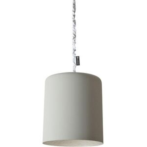 IN-ES.ARTDESIGN lampe a suspension BIN CEMENTO (Interieur argent - Peinture effet beton et nebulite)