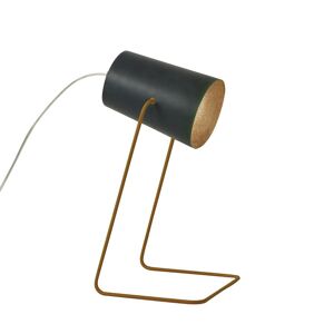 IN-ES.ARTDESIGN lampe de table PAINT T LAVAGNA (Base et interieur bronze - Resine effet tableau noir, nebulite et acier)