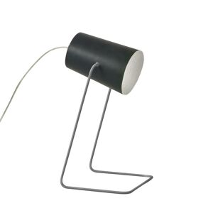IN-ES.ARTDESIGN lampe de table PAINT T LAVAGNA (Base et interieur argent - Resine effet tableau noir, nebulite et acier)