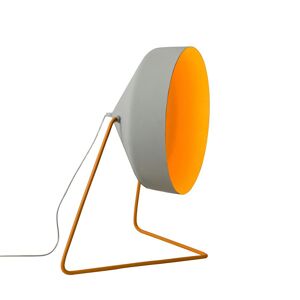 IN-ES.ARTDESIGN lampadaire CYRCUS F CEMENTO (Base et interieur orange - Peinture effet beton, nebulite et acier)