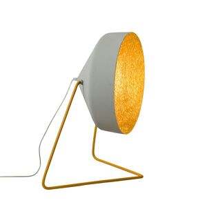 IN-ES.ARTDESIGN lampadaire CYRCUS F CEMENTO (Base et interieur or - Peinture effet beton, nebulite et acier)