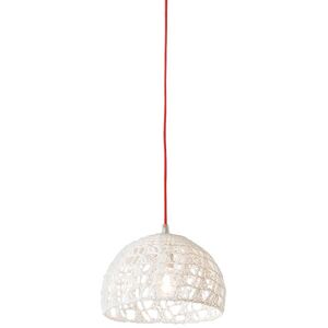 IN-ES.ARTDESIGN lampe a suspension TRAMA 2 (Cable Rouge - Coton et resine)