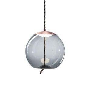 BROKIS lampe a suspension KNOT SMALL SFERA PC1035 (Gris fume et cuivre - verre et metal)