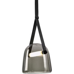 BROKIS lampe a suspension MONA LARGE PC938 (Fume et bracelet noir - Verre et cuir)