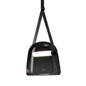 BROKIS lampe a suspension MONA XL PC1030 (Noir et bracelet noir - Verre et cuir)
