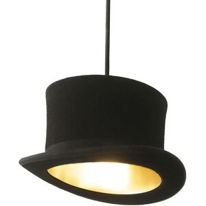 INNERMOST lampe a suspension avec le chapeau WOOSTER (Cylindre noir avec interieur dore - Feutre et aluminium anodise)