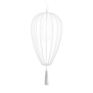 KARMAN lampe a suspension CELL Ø 36 x H 58 cm (Blanc brillant - Fer et linge)
