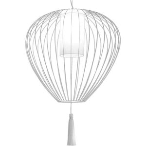 KARMAN lampe a suspension CELL Ø 84 x H 89 cm (Blanc brillant - Fer et linge)