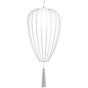 KARMAN lampe a suspension CELL Ø 55 x H 88 cm (Blanc brillant - Fer et linge)