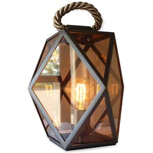 CONTARDI lampe de table / lampadaire MUSE LANTERN (Small - acrylique, bronze brosse et tissu)