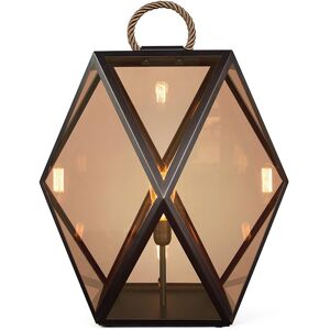 CONTARDI lampe de table / lampadaire MUSE LANTERN (Large - acrylique, bronze brosse et tissu)