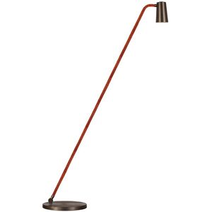 CONTARDI lampadaire UP (Bronze nickel brosse, interieur creme brillante - Metal et cable en soie orange)