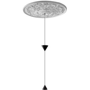 KARMAN lampe a suspension MOONBLOOM rosace de 75 cm (2 LED 2700K - Aluminium et craie)