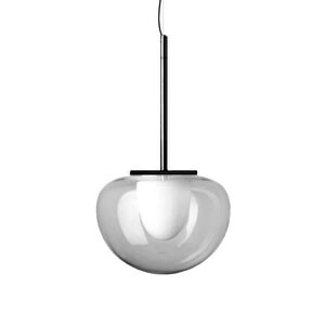 FONTANA ARTE lampe a suspension THEA LARGE (Noir brillant et fume - verre et metal)