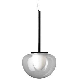 FONTANA ARTE lampe a suspension THEA SMALL (Noir brillant et fume - verre et metal)