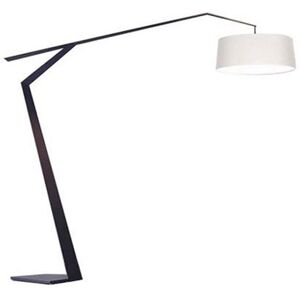 LUMEN CENTER lampadaire GRUS (Blanc Opaque - Tissu et tôle gris graphite)