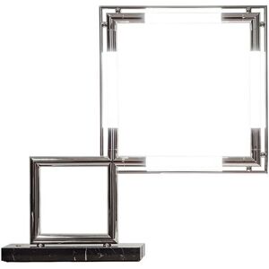 LUMEN CENTER lampe de table QUADRO (Chrome - Laiton, marbre noir Marquina)