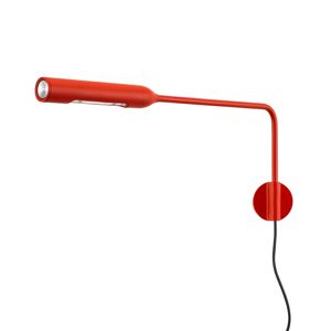 LUMINA lampe murale applique FLO WALL avec le cable de prise (Rouge mat, 3000K - Aluminium)
