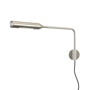 LUMINA lampe murale applique FLO WALL avec le cable de prise (Nickel brosse, 3000K - Aluminium)