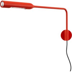 LUMINA lampe murale applique FLO WALL avec le cable de prise (Rouge mat, 2700K - Aluminium)