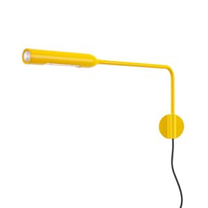 LUMINA lampe murale applique FLO WALL avec le cable de prise (Jaune opaque, 2700K - Aluminium)