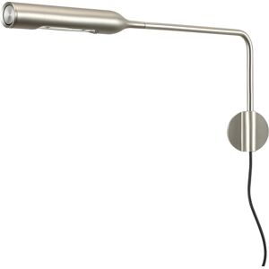 LUMINA lampe murale applique FLO WALL avec le cable de prise (Nickel brosse, 2700K - Aluminium)