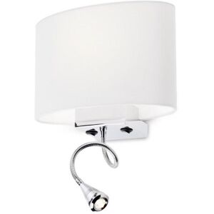 REDO GROUP lampe murale applique ENJOY avec bras flexible LED (Blanc - Metal chrome et tissu)