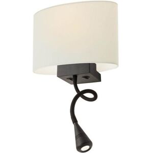 REDO GROUP lampe murale applique ENJOY avec bras flexible LED (Beige - Metal et tissu noir satine)