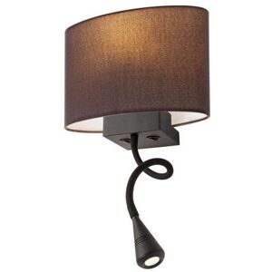 REDO GROUP lampe murale applique ENJOY avec bras flexible LED (Marron - Metal et tissu noir satine)