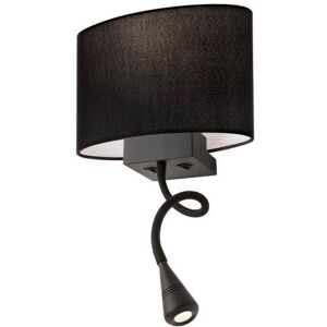 REDO GROUP lampe murale applique ENJOY avec bras flexible LED (Noir - Metal et tissu noir satine)