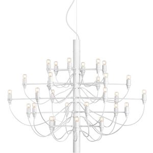 FLOS lampe a suspension 2097/30 (Blanc mat avec ampoules claires - Acier)