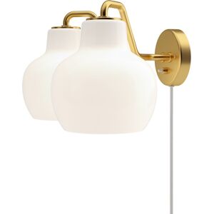 LOUIS POULSEN lampe murale applique VL RING CROWN WALL (2 diffuseurs - Verre opalin blanc poli et laiton poli satine)