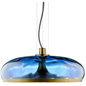 LEUCOS lampe a suspension AURELIA S 45 (3000K, effet d'eau bleue et laiton vintage - verre et metal)