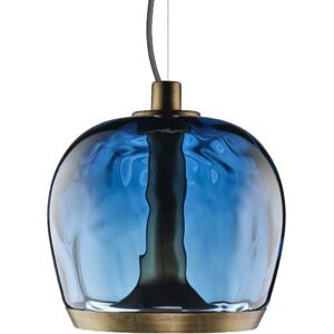 LEUCOS lampe a suspension AURELIA BOLD S 22 (3000K, effet d'eau bleue et laiton vintage - verre et metal)