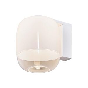 PRANDINA lampe murale applique GONG LED W1 (Blanc, et structure blanche mate - verre et metal)