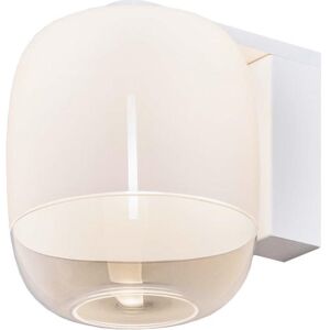 PRANDINA lampe murale applique GONG W1 (Blanc, et structure blanche mate - verre et metal)