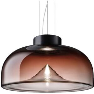 LEUCOS lampe a suspension AELLA S 45 (3000K, shaded burgundy, base noir opaque - verre et metal)