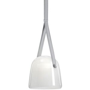 BROKIS lampe à suspension MONA MEDIUM PC979 (Opalin et bracelet gris - Verre et cuir)