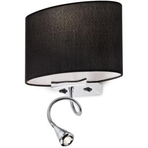 REDO GROUP lampe murale applique ENJOY avec bras flexible LED (Noir - Métal chromé et tissu)