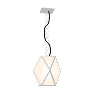 CONTARDI lampe a suspension MUSE OUTDOOR pour exterieur (Medium blanc perle - acrylique, metal et Cuir)