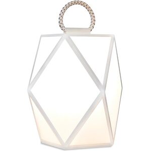 CONTARDI lampe de table / lampadaire MUSE OUTDOOR pour exterieur (Medium blanc perle - acrylique, metal et Cuir)