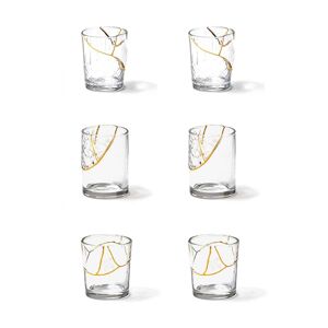 SELETTI set de 6 verres KINTSUGI GLASS